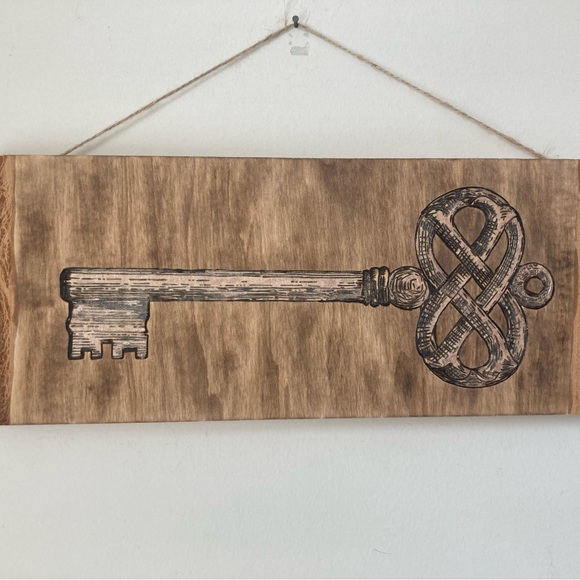 Antique Key - Pyrography - Home Decor - Picture 2 of 3